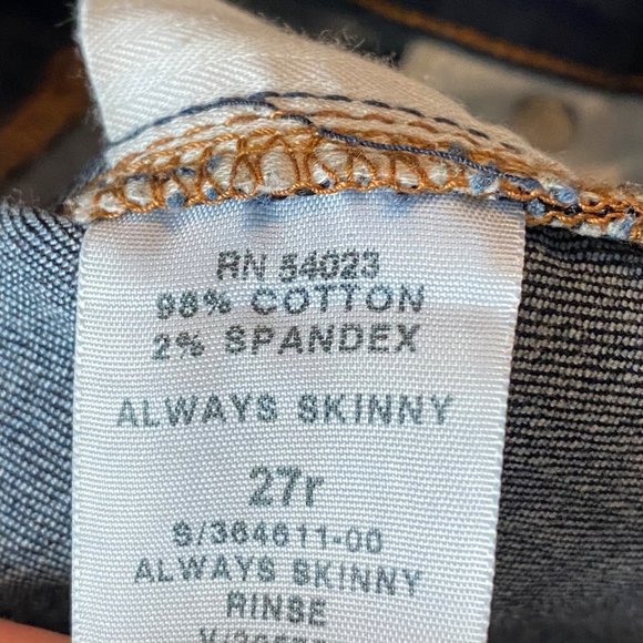 GAP 1969 Always Skinny Dark Wash Stretch Low Rise Jeans Women's 27 - Picture 7 of 8
